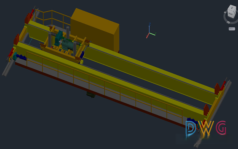 دانلود فایل اتوکد مدل سه‌بعدی پل جرثقیل DWG برای نرم‌افزار AutoCAD